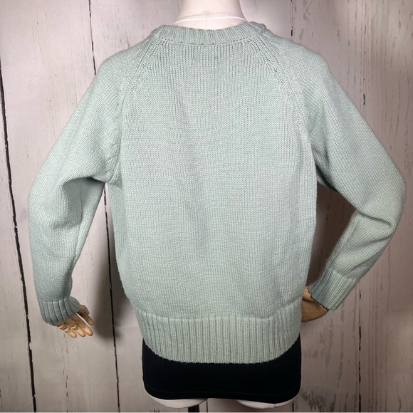 Desert Dreamer Cameo Face Outline Sage Knit Pullover Cropped Sweater SMALL EUC - Picture 8 of 16